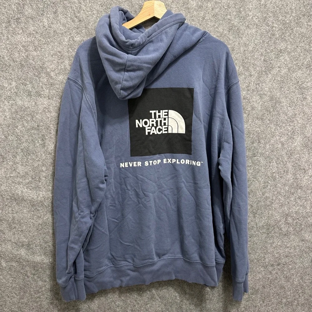The North Face Hoodie Mens XXL Blue Never Stop Exploring Pullover Sweatshirt‎